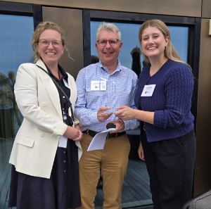 Left to right: Michelle Axworthy (recipient), Jason Cooke, KC (Vice President, Presenter) and Sydney Hull (recipient)